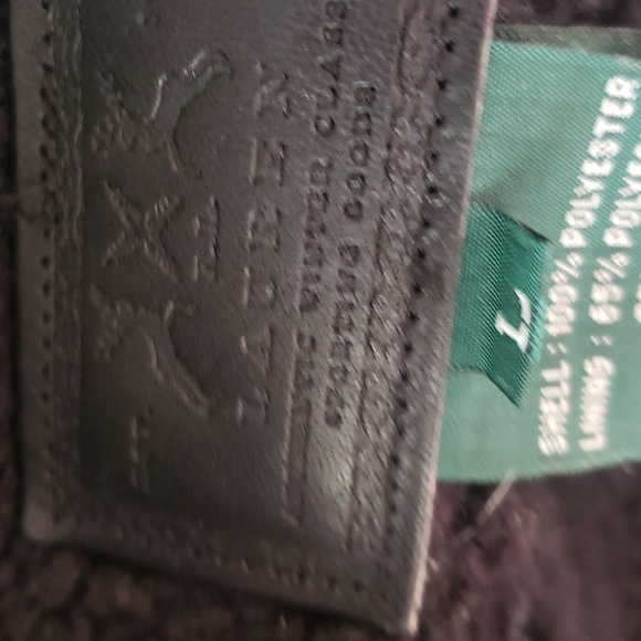 Lauren Ralph Lauren Hooded Suede Fleece Button up black vest Jacket size L - Picture 9 of 9